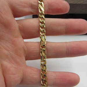 8" Gold Tone Plain Bracelet Vintage Elegant